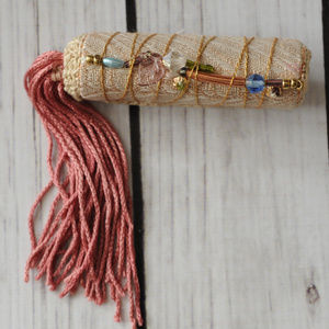 SOLD vintage tassel fringe pillow plush brooch pin bead